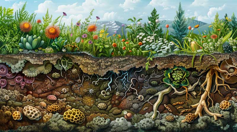 Biodiversity, soil and environment cross-section