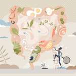 person-climbing-bowel-gut-health-illustration-colin-austin-gbiota