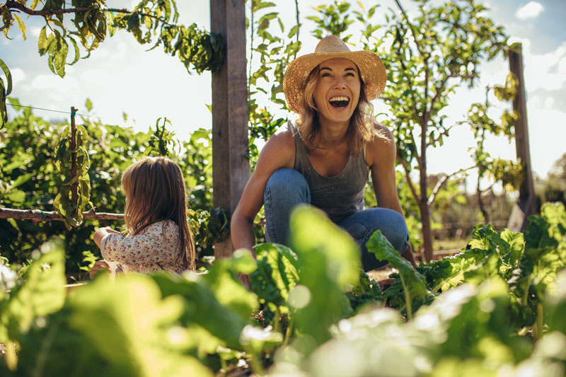 Woman Child Farming Organic